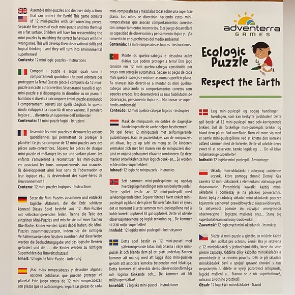 Adventerra Games Ecological Puzzle 24 Pieces Ages 2+. No Obvious Signs Of Use - Picture 3 of 5